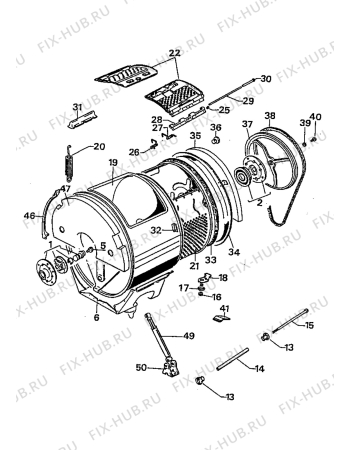 Взрыв-схема стиральной машины Zanussi ZT1000X - Схема узла Tub and drum